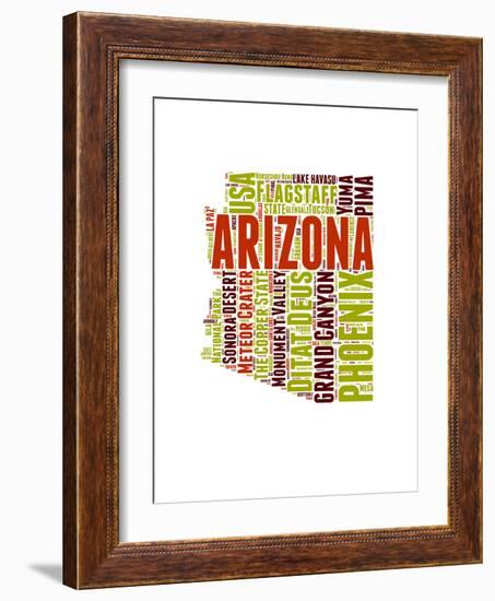 Arizona Word Cloud Map-NaxArt-Framed Art Print