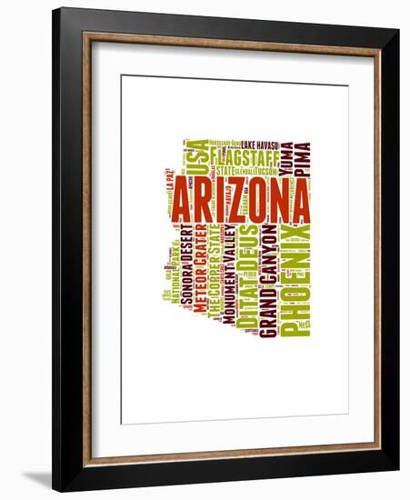 Arizona Word Cloud Map-NaxArt-Framed Art Print