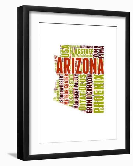 Arizona Word Cloud Map-NaxArt-Framed Art Print