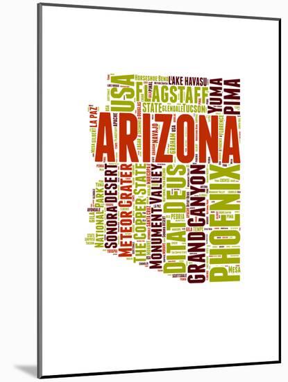 Arizona Word Cloud Map-NaxArt-Mounted Art Print
