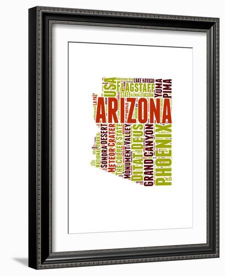 Arizona Word Cloud Map-NaxArt-Framed Art Print