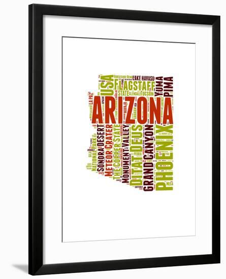 Arizona Word Cloud Map-NaxArt-Framed Art Print