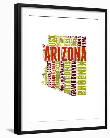 Arizona Word Cloud Map-NaxArt-Framed Art Print