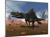 Arizonasaurus Dinosaur in the Desert with Pachypteris Trees-Stocktrek Images-Mounted Art Print