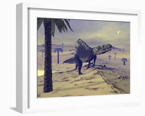 Arizonasaurus Dinosaur Walking in the Desert-Stocktrek Images-Framed Art Print