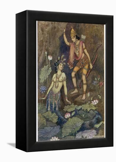 Arjuna and Nymph-Warwick Goble-Framed Premier Image Canvas