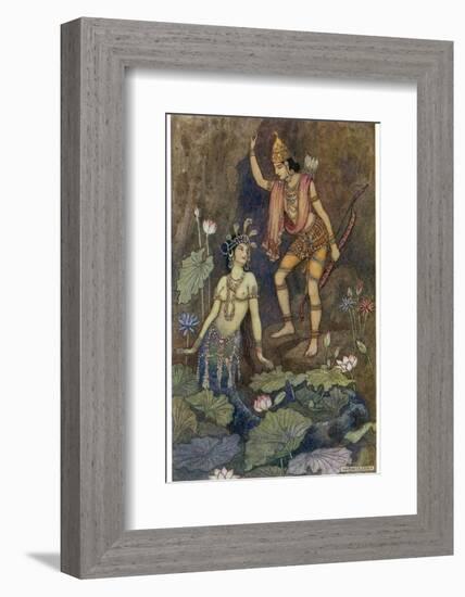 Arjuna and Nymph-Warwick Goble-Framed Photographic Print