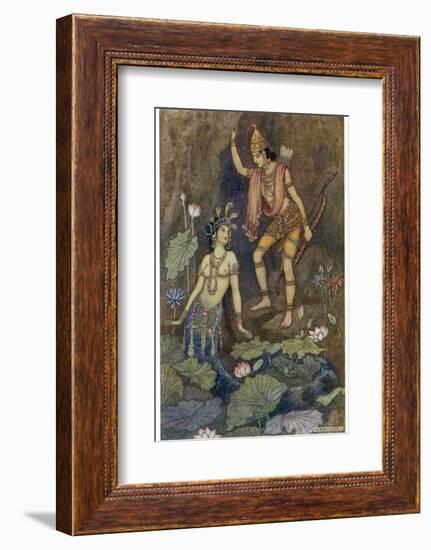 Arjuna and Nymph-Warwick Goble-Framed Photographic Print