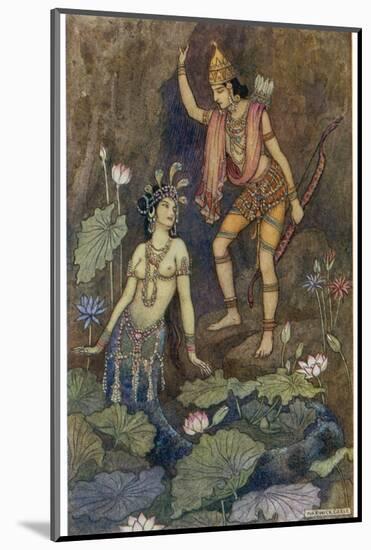 Arjuna and Nymph-Warwick Goble-Mounted Photographic Print