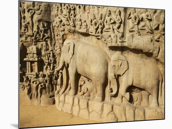 Arjuna's Penance Granite Carvings, Mamallapuram (Mahabalipuram), UNESCO World Heritage Site, India-Tuul-Mounted Photographic Print