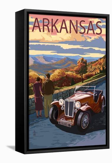 Arkansas - Outlook and Sunset Scene-Lantern Press-Framed Stretched Canvas