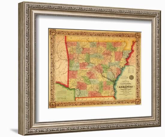 Arkansas - Panoramic Map-Lantern Press-Framed Art Print