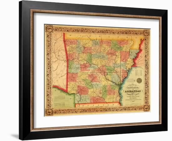 Arkansas - Panoramic Map-Lantern Press-Framed Art Print