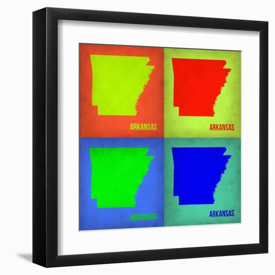 Arkansas Pop Art Map 1-NaxArt-Framed Art Print