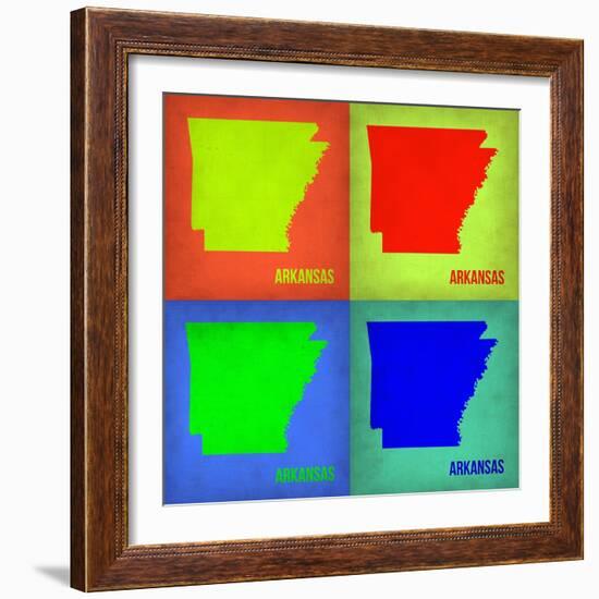 Arkansas Pop Art Map 1-NaxArt-Framed Premium Giclee Print