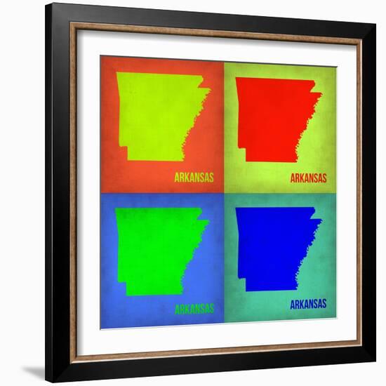 Arkansas Pop Art Map 1-NaxArt-Framed Premium Giclee Print