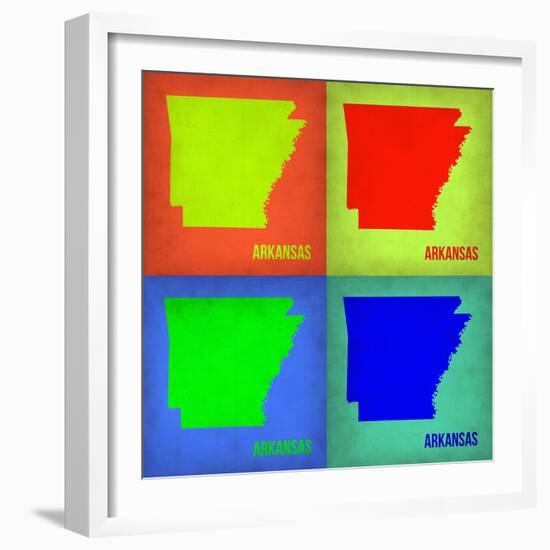 Arkansas Pop Art Map 1-NaxArt-Framed Premium Giclee Print