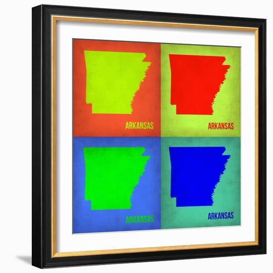 Arkansas Pop Art Map 1-NaxArt-Framed Premium Giclee Print