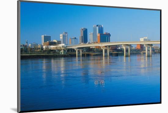 Arkansas River and skyline in Little Rock, Arkansas-null-Mounted Photographic Print