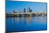 Arkansas River and skyline in Little Rock, Arkansas-null-Mounted Photographic Print