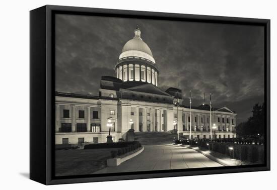 Arkansas State Capitol Exterior at Dusk, Little Rock, Arkansas, USA-Walter Bibikow-Framed Premier Image Canvas