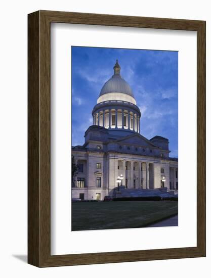 Arkansas State Capitol Exterior at Dusk, Little Rock, Arkansas, USA-Walter Bibikow-Framed Photographic Print