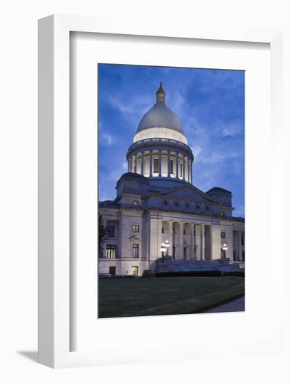 Arkansas State Capitol Exterior at Dusk, Little Rock, Arkansas, USA-Walter Bibikow-Framed Photographic Print