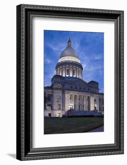 Arkansas State Capitol Exterior at Dusk, Little Rock, Arkansas, USA-Walter Bibikow-Framed Photographic Print