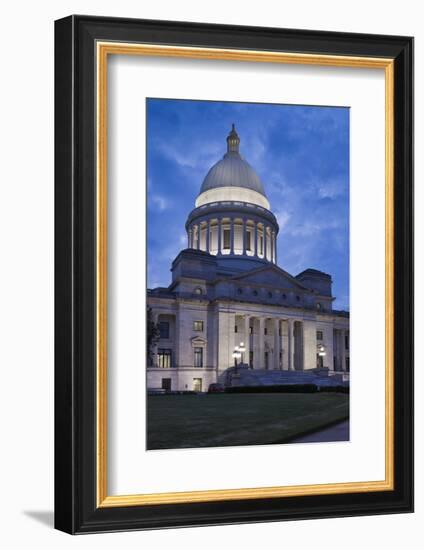 Arkansas State Capitol Exterior at Dusk, Little Rock, Arkansas, USA-Walter Bibikow-Framed Photographic Print