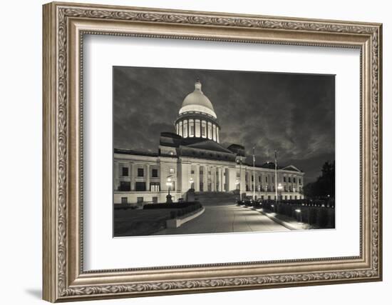 Arkansas State Capitol Exterior at Dusk, Little Rock, Arkansas, USA-Walter Bibikow-Framed Photographic Print