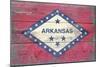 Arkansas State Flag - Barnwood Painting-Lantern Press-Mounted Art Print