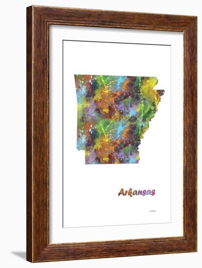 Arkansas State Map 1-Marlene Watson-Framed Giclee Print
