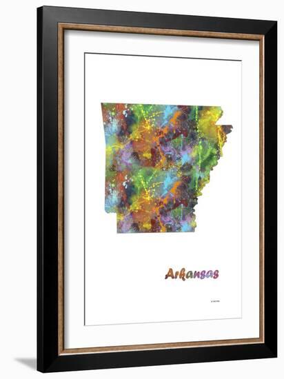 Arkansas State Map 1-Marlene Watson-Framed Giclee Print