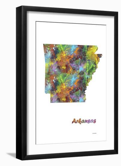 Arkansas State Map 1-Marlene Watson-Framed Giclee Print