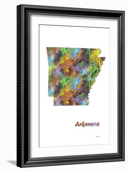 Arkansas State Map 1-Marlene Watson-Framed Giclee Print