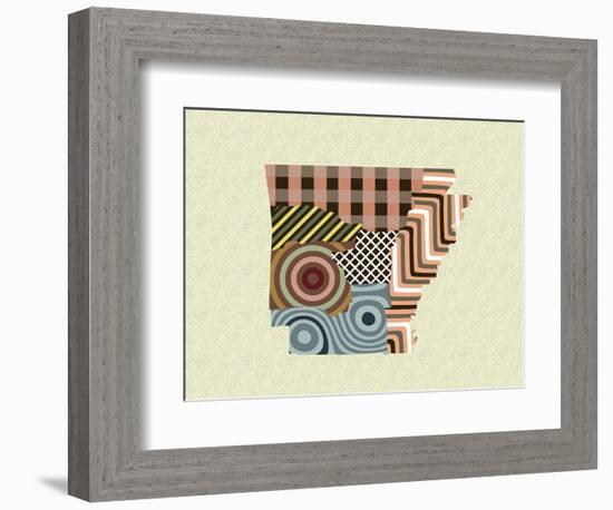 Arkansas State Map-Lanre Adefioye-Framed Giclee Print