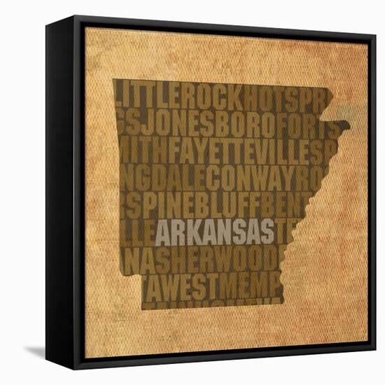 Arkansas State Words-David Bowman-Framed Premier Image Canvas