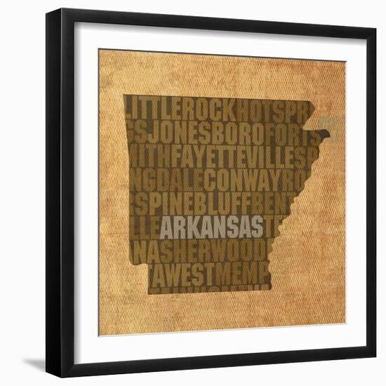 Arkansas State Words-David Bowman-Framed Giclee Print