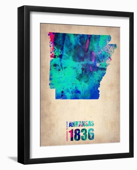 Arkansas Watercolor Map-NaxArt-Framed Art Print