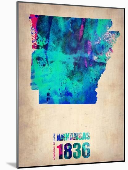 Arkansas Watercolor Map-NaxArt-Mounted Art Print