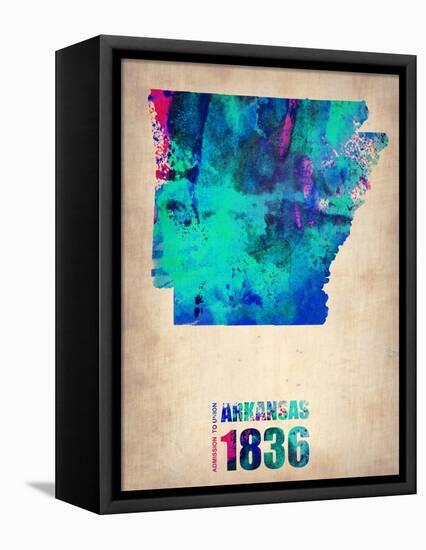 Arkansas Watercolor Map-NaxArt-Framed Stretched Canvas