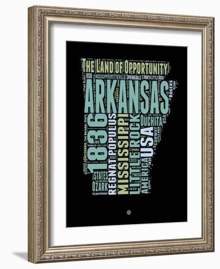 Arkansas Word Cloud 1-NaxArt-Framed Art Print