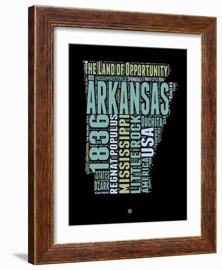 Arkansas Word Cloud 1-NaxArt-Framed Art Print