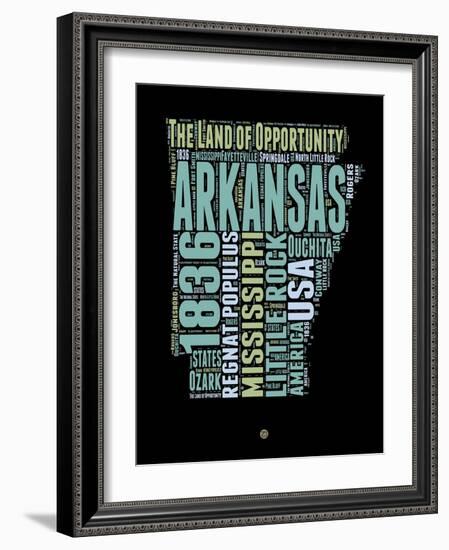 Arkansas Word Cloud 1-NaxArt-Framed Art Print