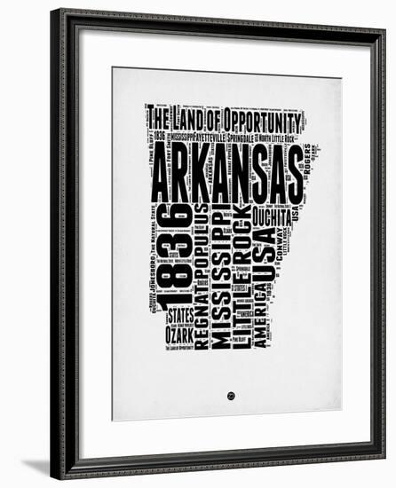 Arkansas Word Cloud 2-NaxArt-Framed Art Print