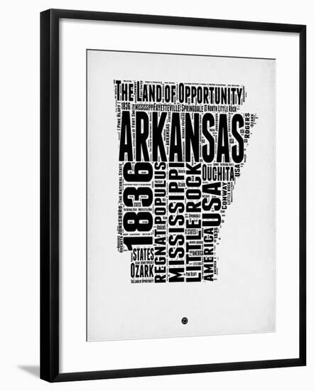 Arkansas Word Cloud 2-NaxArt-Framed Art Print