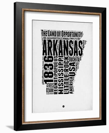 Arkansas Word Cloud 2-NaxArt-Framed Art Print