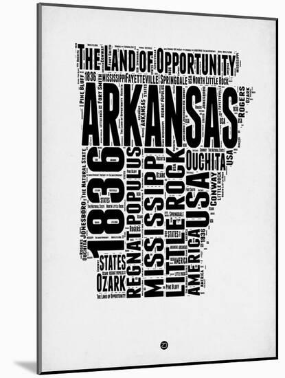 Arkansas Word Cloud 2-NaxArt-Mounted Art Print