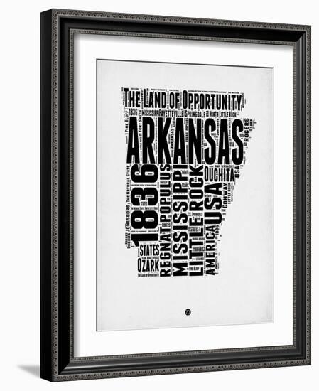 Arkansas Word Cloud 2-NaxArt-Framed Art Print