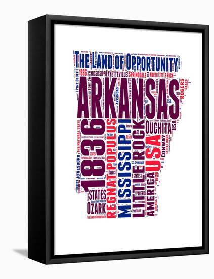 Arkansas Word Cloud Map-NaxArt-Framed Stretched Canvas